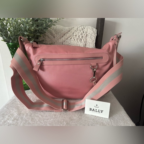Bally Handbags - Bally Pink Leather Trimmed Messenger Bag